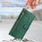 For iPhone 14 Pro Case Zipper Pocket Multiple Card Slots Leather Phone Cover - Green - 4