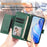 For iPhone 14 Pro Case Zipper Pocket Multiple Card Slots Leather Phone Cover - Green - 6