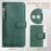 For iPhone 14 Pro Case Zipper Pocket Multiple Card Slots Leather Phone Cover - Green - 7