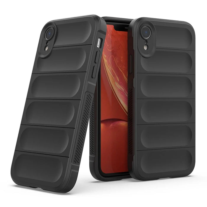 For iPhone XR Case Anti-Drop Soft TPU Rugged Phone Back Cover - Black - 4