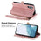 For Samsung Galaxy A56 5G Case Zipper Wallet Geometry Lines Leather Phone Cover - Pink - 3