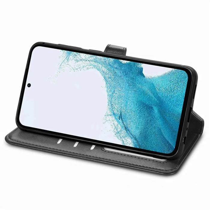 For Samsung Galaxy A36 5G Case Leather Phone Case Wallet Stand Cover with Wrist Strap - Black - 3