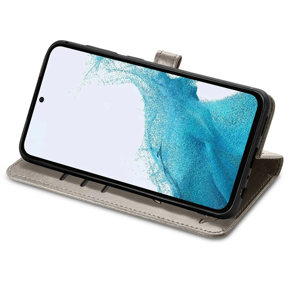 For Samsung Galaxy A36 5G Case Leather Wallet Flip Phone Cover Cute Cat Dog Pattern - Grey - 3