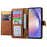For Samsung Galaxy A36 5G Case RFID Blocking Zipper Pocket Leather Wallet Phone Cover - Brown - 2