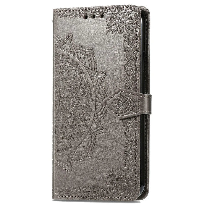 For Samsung Galaxy A36 5G Wallet Case Mandala Flower Leather Phone Cover Stand View - Grey - 5