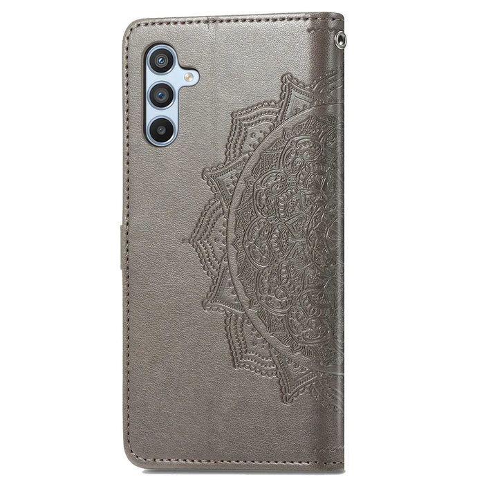 For Samsung Galaxy A36 5G Wallet Case Mandala Flower Leather Phone Cover Stand View - Grey - 6