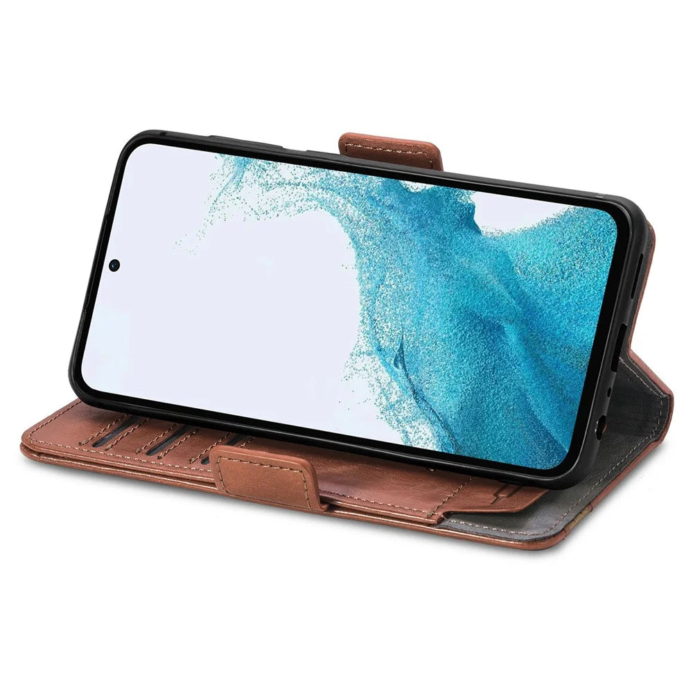 CASENEO For Samsung Galaxy A36 5G Phone Cases PU Leather Cover Stand with RFID Blocking Wallet - Dark Brown - 3