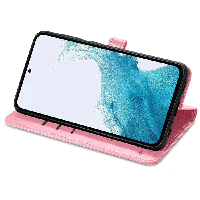 For Samsung Galaxy A56 5G Case Leather Wallet Flip Phone Cover Cute Cat Dog Pattern - Pink - 3
