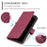 For iPhone 16 Pro Max Crossbody Leather Case Ring Buckle Wallet Stand Rhombus Mobile Cover - Red - 7