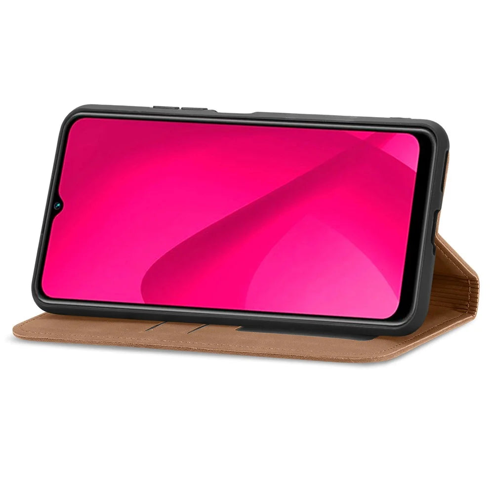 For HMD Skyline Case Skin Touch Feeling Leather Card Holder Phone Cover Magnetic Absorption - Brown - 3