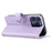 For iPhone 14 Pro Max Crossbody Leather Case Ring Buckle Wallet Stand Rhombus Mobile Cover - Purple - 4