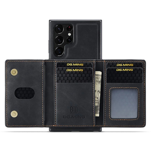 DG.MING M2 Series for Samsung Galaxy S25 Ultra Case PU+PC+TPU Phone Cover Detachable Wallet - Black - 2
