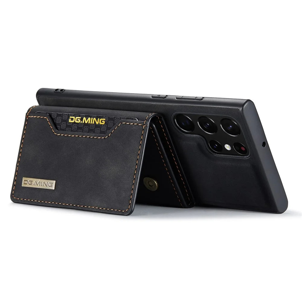 DG.MING M2 Series for Samsung Galaxy S25 Ultra Case PU+PC+TPU Phone Cover Detachable Wallet - Black - 4