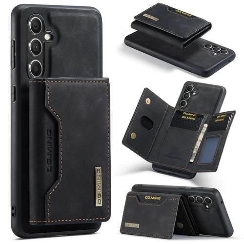 DG.MING M2 Series for Samsung Galaxy A36 5G Case PU+PC+TPU Phone Cover Detachable Wallet - Black - 1