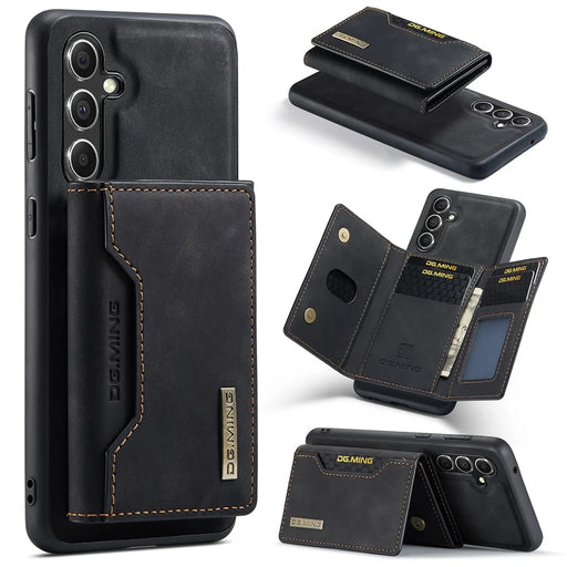 DG.MING M2 Series for Samsung Galaxy A36 5G Case PU+PC+TPU Phone Cover Detachable Wallet - Black - 1