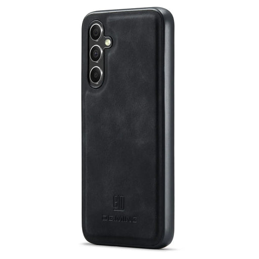 DG.MING For Samsung Galaxy A36 5G Case PU Leather Covered PC+TPU Hybrid Phone Shell - Black - 1