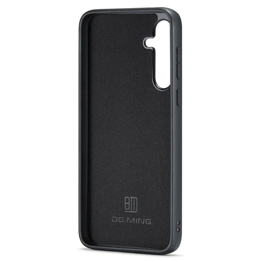 DG.MING For Samsung Galaxy A36 5G Case PU Leather Covered PC+TPU Hybrid Phone Shell - Black - 2