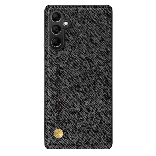 For Samsung Galaxy S24 FE Case Cross Texture Leather+TPU Phone Cover Support Magnetic Car Holder - Black - 1