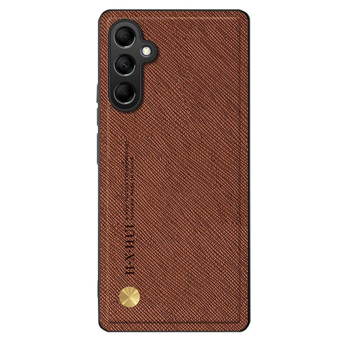 For Samsung Galaxy A36 5G Case Cross Texture Leather+TPU Phone Cover Support Magnetic Car Holder - Brown - 1