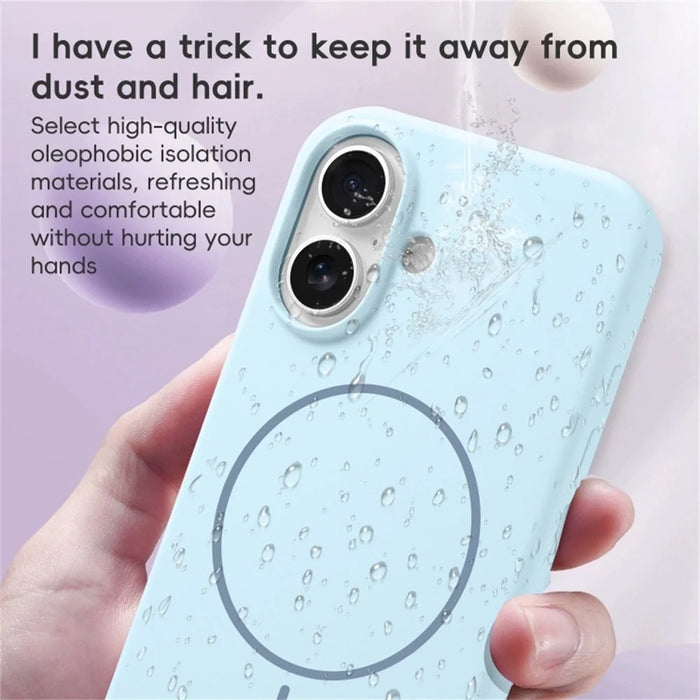 For iPhone 16 Case Compatible with MagSafe Liquid Silicone Anti-Drop Phone Cover - Sapphire - 2