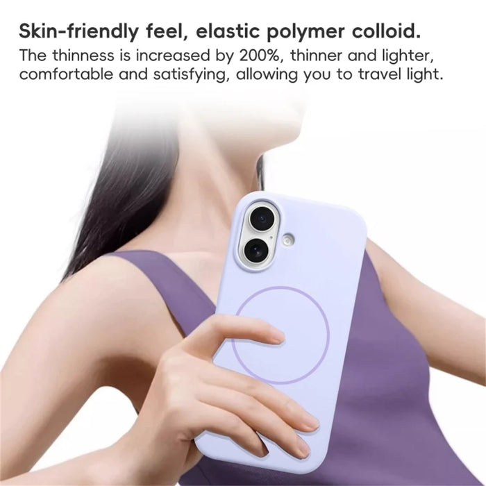 For iPhone 16 Plus Case Compatible with MagSafe Liquid Silicone Anti-Drop Phone Cover - Black - 7