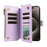 For iPhone 16 Pro Leather Case with Card Holder, RFID Blocking Wallet Phone Cover Rhombus Pattern - Purple - 3
