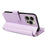 For iPhone 16 Pro Leather Case with Card Holder, RFID Blocking Wallet Phone Cover Rhombus Pattern - Purple - 5