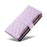 For iPhone 15 Pro Leather Case with Card Holder, RFID Blocking Wallet Phone Cover Rhombus Pattern - Purple - 6