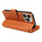 For iPhone 15 Pro Max Leather Case with Card Holder, RFID Blocking Wallet Phone Cover Rhombus Pattern - Yellow - 5