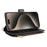 For iPhone 16 Pro Max Leather Case with Card Holder, Straps, RFID Blocking Wallet Phone Cover Rhombus Pattern - Black - 4