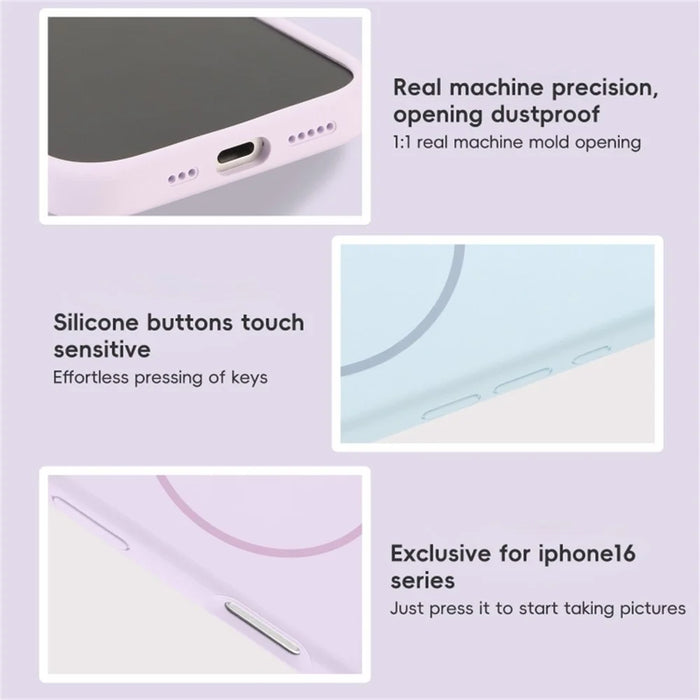 For iPhone 15 Pro Case Compatible with MagSafe Liquid Silicone Anti-Drop Phone Cover - Sapphire - 4