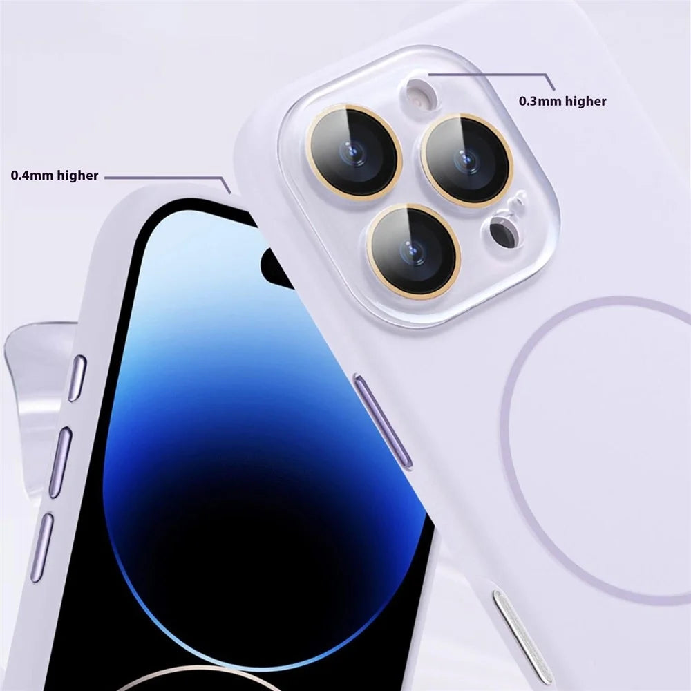 For iPhone 16 Pro Max Case Compatible with MagSafe Liquid Silicone Anti-Drop Phone Cover with Lens Film - Titanium Grey - 2