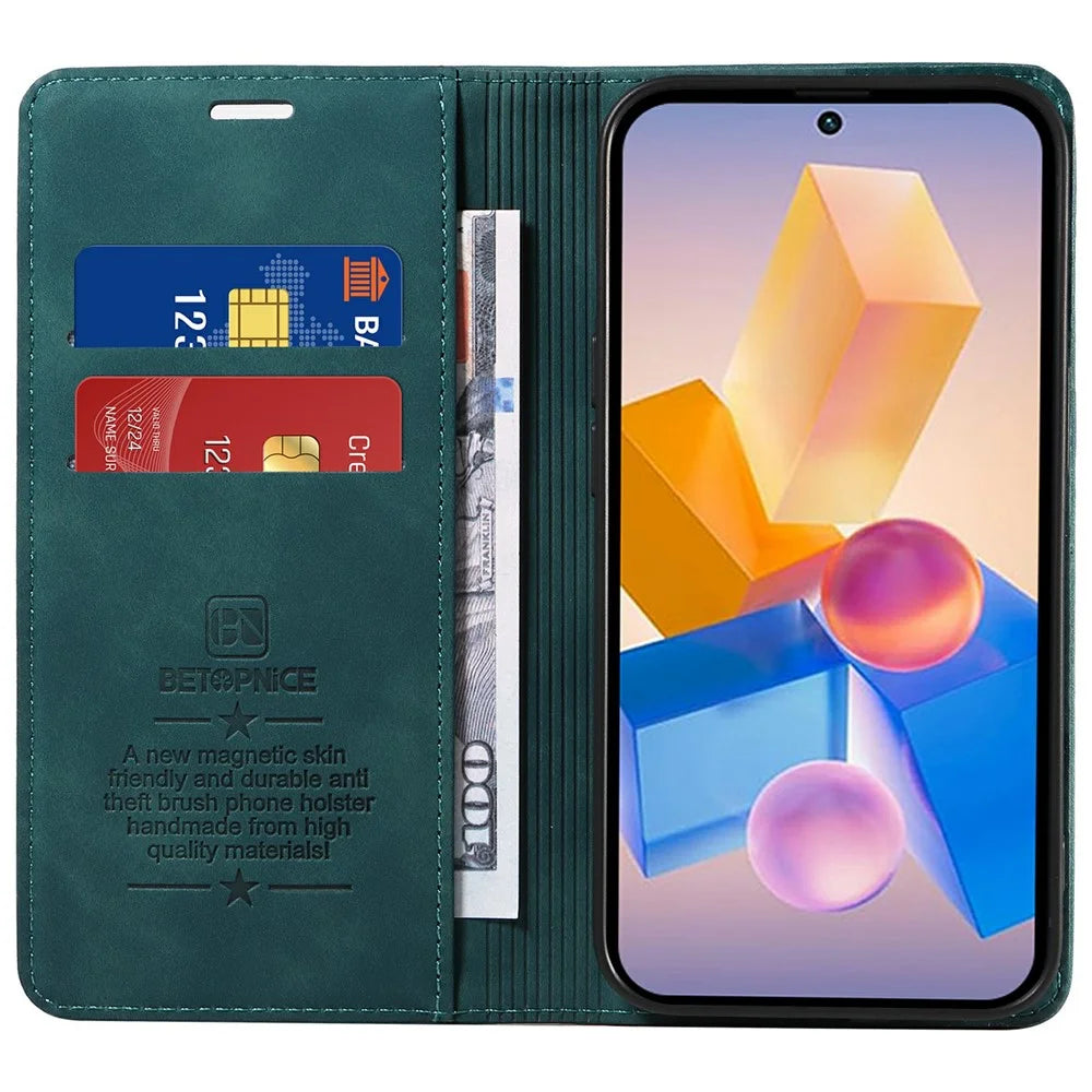 BETOPNICE 003 Wallet Case for Infinix Smart 8 Plus / Smart 8 Pro 4G / Smart 8 4G / Hot 40i / TECNO Spark Go 2024 4G Leather Phone Cover - Green - 2