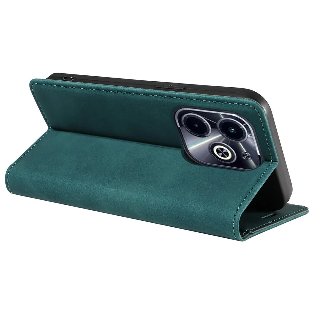 BETOPNICE 003 Wallet Case for Infinix Smart 8 Plus / Smart 8 Pro 4G / Smart 8 4G / Hot 40i / TECNO Spark Go 2024 4G Leather Phone Cover - Green - 4