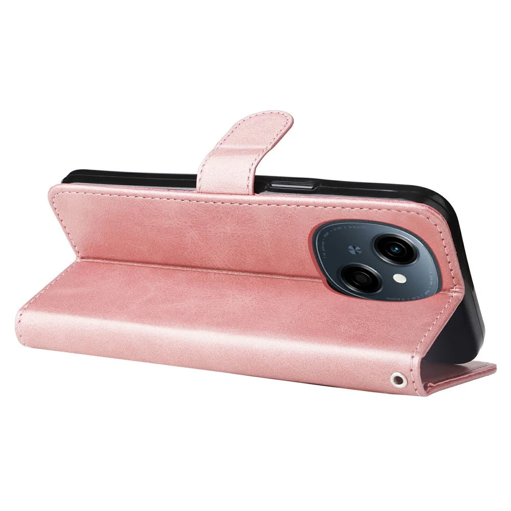 Zipper Wallet Case for TECNO Spark Go 2025 / Spark Go 1 / Pop 9 4G Calf Texture Leather Phone Cover - Pink - 3