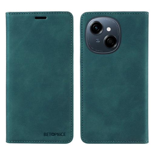 BETOPNICE 003 Wallet Case for TECNO Spark Go 2025 / Spark Go 1 / Pop 9 4G Leather Phone Cover with Stand - Green - 1