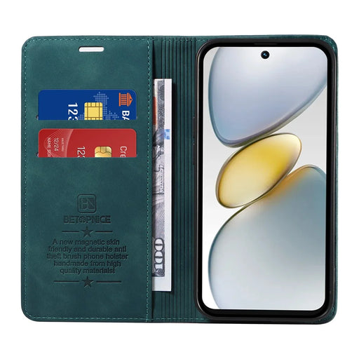 BETOPNICE 003 Wallet Case for TECNO Spark Go 2025 / Spark Go 1 / Pop 9 4G Leather Phone Cover with Stand - Green - 2