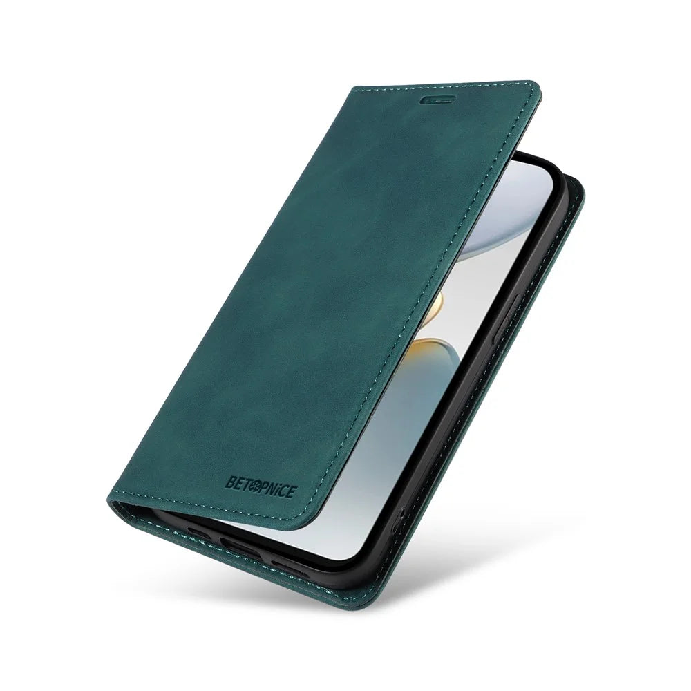 BETOPNICE 003 Wallet Case for TECNO Spark Go 2025 / Spark Go 1 / Pop 9 4G Leather Phone Cover with Stand - Green - 6