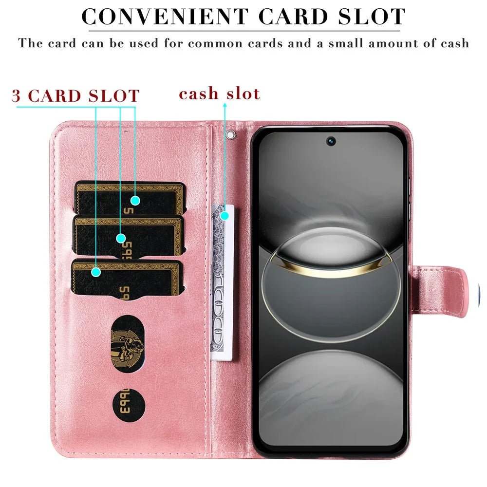 For TECNO Spark 30C 4G Case Zipper Wallet Calf Texture PU Leather Phone Cover - Pink - 7