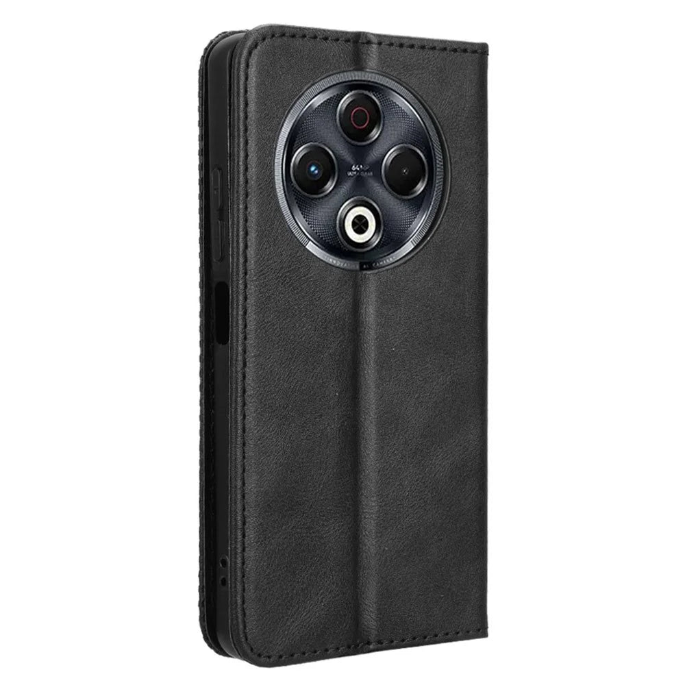 For TECNO Spark 30 4G KL6 Leather Case Wallet Stand Retro Texture Phone Cover - Black - 7