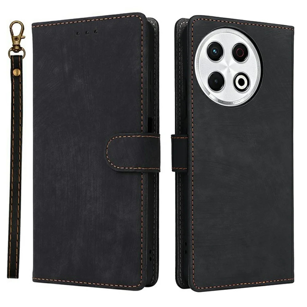 For TECNO Spark 30 Pro 4G KL7 Wallet Phone Case RFID Blocking PU Leather Flip Cover Stand View - Black - 1