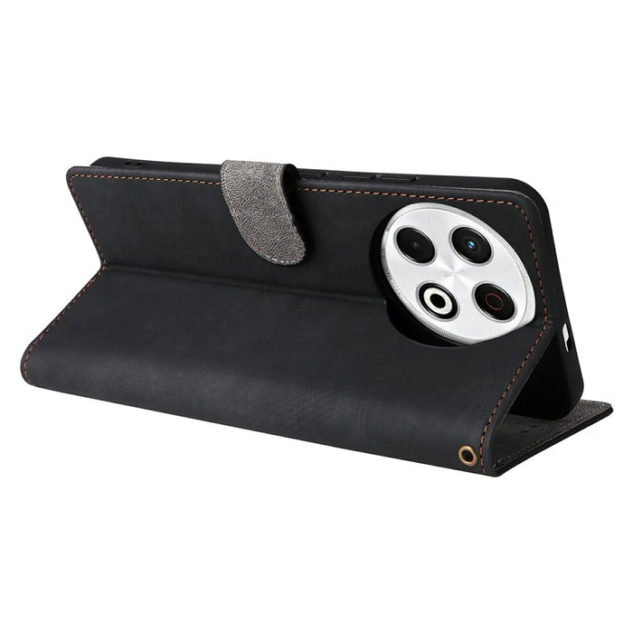 For TECNO Spark 30 Pro 4G KL7 Wallet Phone Case RFID Blocking PU Leather Flip Cover Stand View - Black - 4