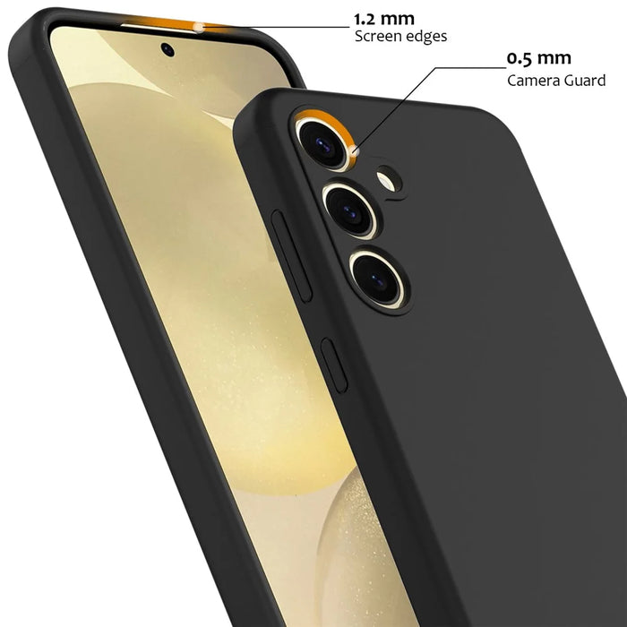 For Samsung Galaxy S24 FE Magnetic Case Anti-Drop Liquid Silicone Phone Cover - Black - 7