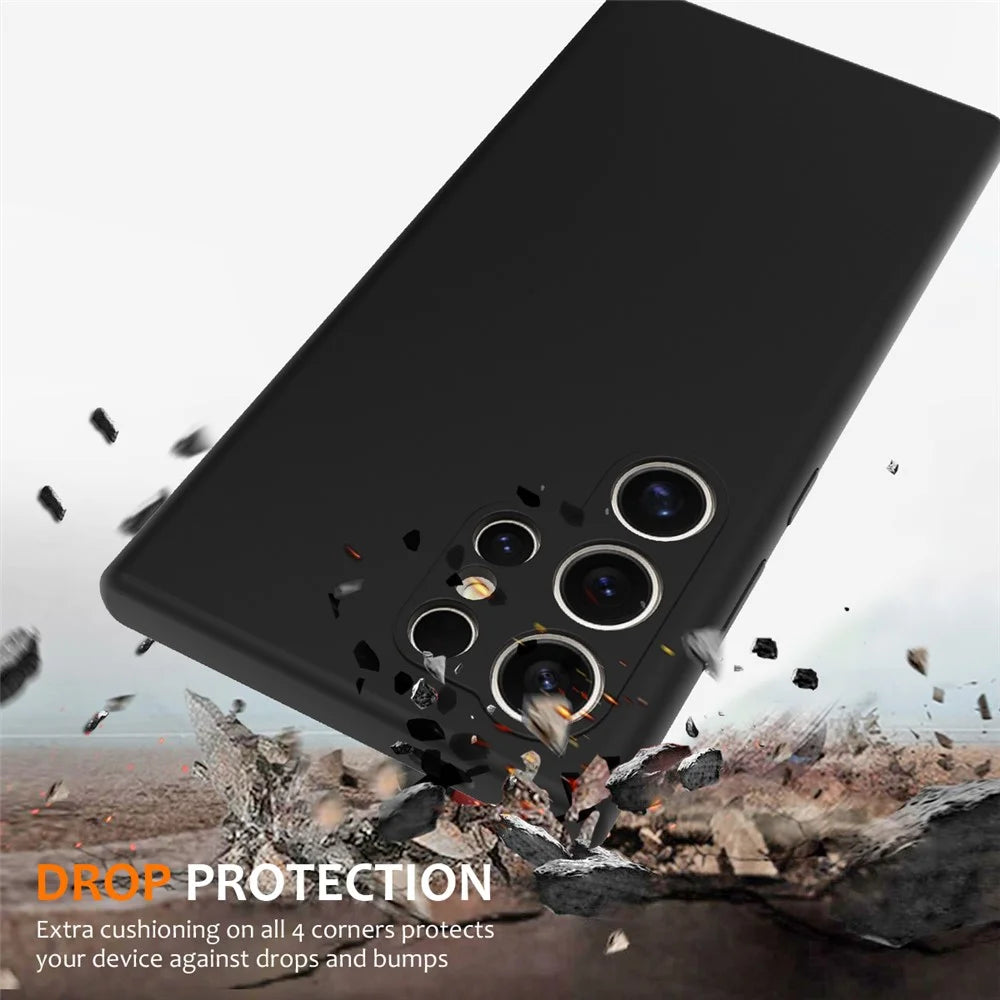 For Samsung Galaxy S24 Ultra Magnetic Case Anti-Drop Liquid Silicone Phone Cover - Black - 2