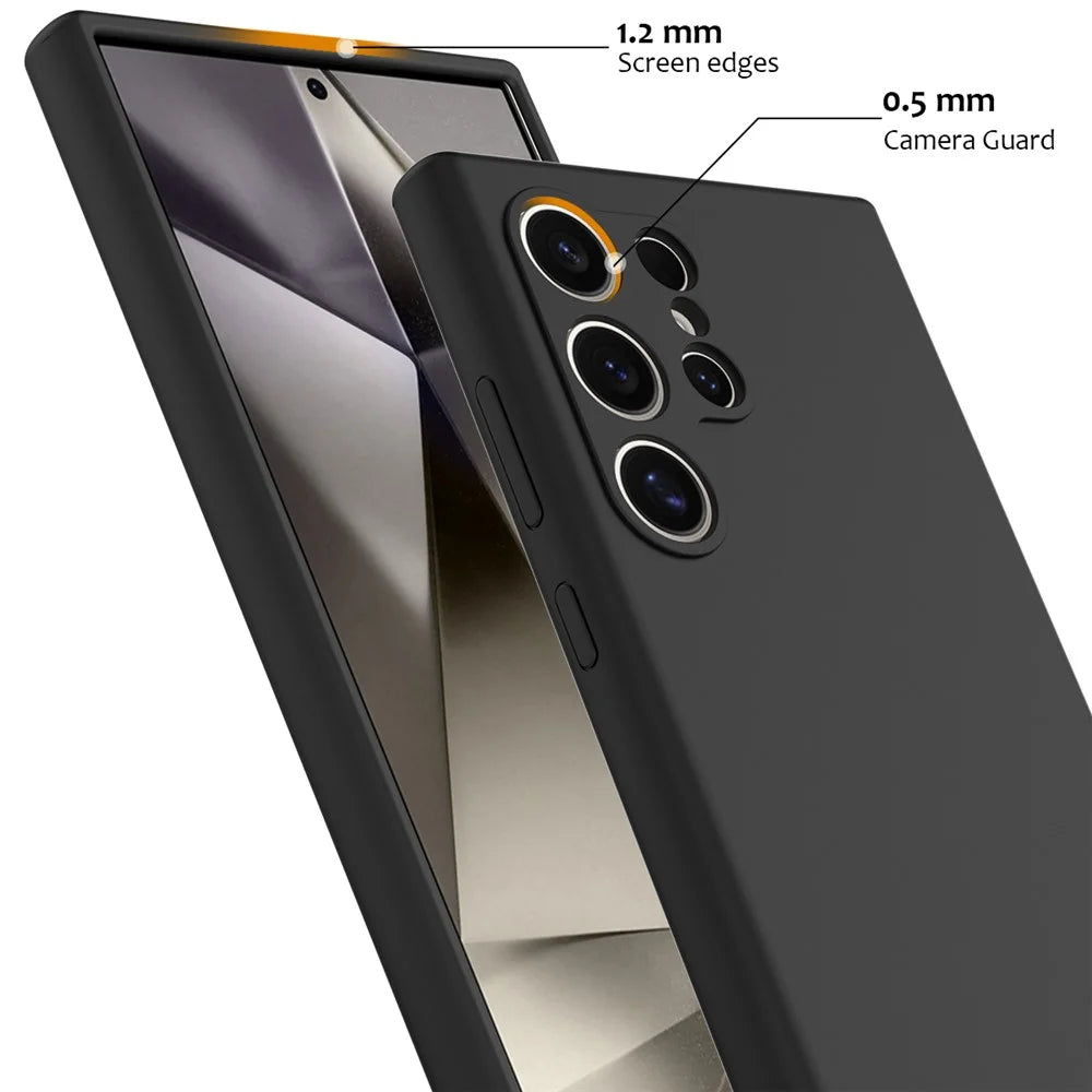 For Samsung Galaxy S24 Ultra Magnetic Case Anti-Drop Liquid Silicone Phone Cover - Black - 7