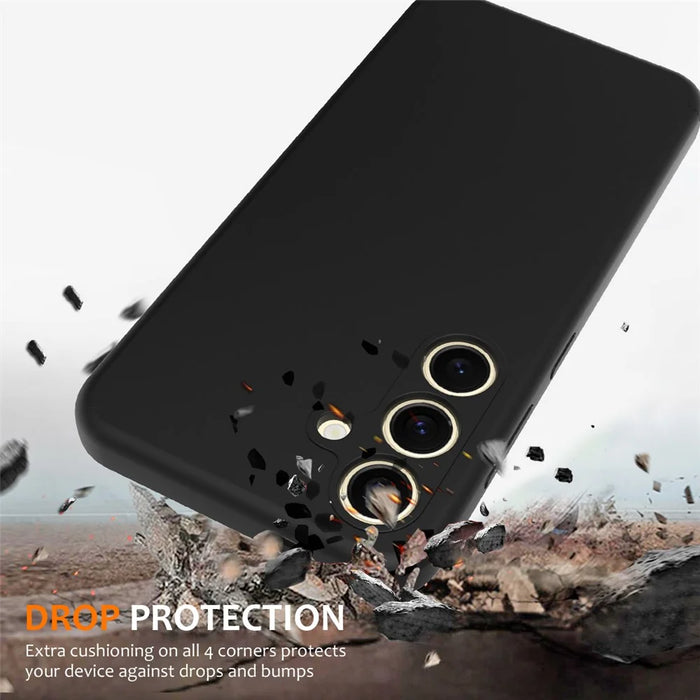 For Samsung Galaxy S24 Magnetic Case Anti-Drop Liquid Silicone Phone Cover - Black - 2