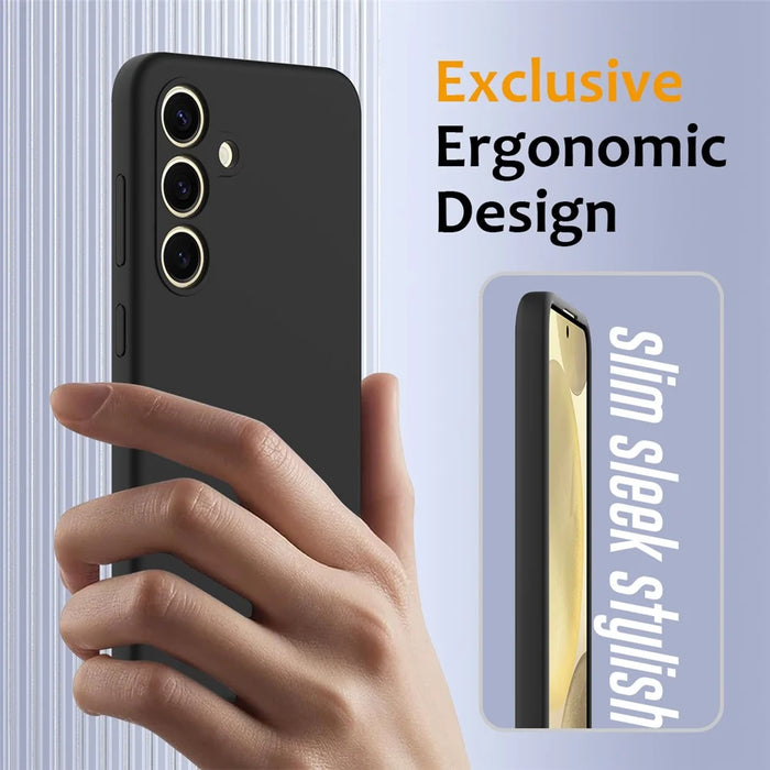 For Samsung Galaxy S24 Magnetic Case Anti-Drop Liquid Silicone Phone Cover - Black - 4