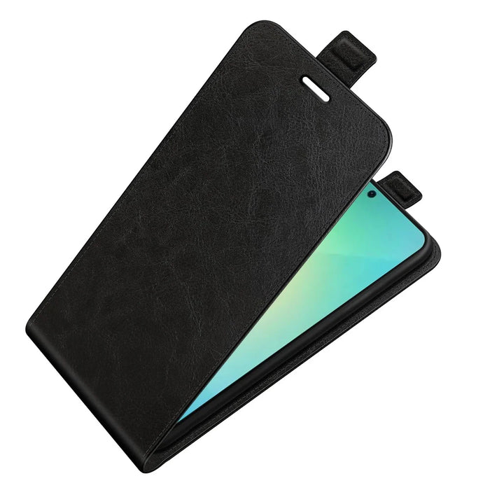 For Samsung Galaxy S25 Case with Card Slots Vertical Flip Leather Phone Cover - Black - 3