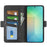 For Samsung Galaxy S25 Stand Case Calf Texture Leather Wallet Phone Cover - Black - 2