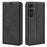 For Samsung Galaxy S25 Case Skin-Touch Leather Wallet Phone Cover - Black - 1
